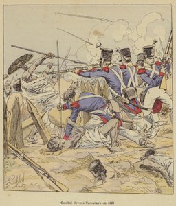 Combattimento davanti a Tamatave nel 1829 da after Louis Charles Bombled