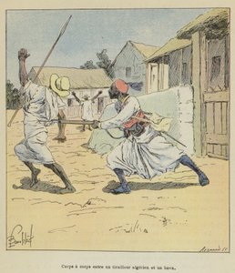 Corpo a corpo tra un tiratore algerino e un hova da after Louis Charles Bombled