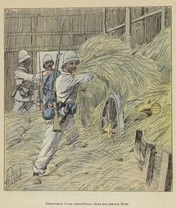 Scoperta di una mitragliatrice in una casa Hova da after Louis Charles Bombled