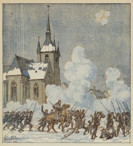 Difesa di Patay dal 75º mobili da after Louis Charles Bombled