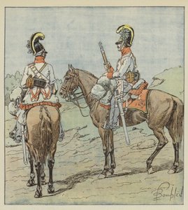 Dragoni austriaci in vedetta da after Louis Charles Bombled