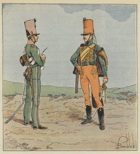 Esploratore e cacciatore a cavallo, Giovane guardia 1813-1815 da after Louis Charles Bombled