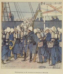 Imbarco del 40º battaglione di cacciatori, a Marsiglia da after Louis Charles Bombled