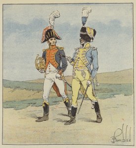 Guardia imperiale, Musicisti del 1° e 2° reggimento di granatieri da after Louis Charles Bombled