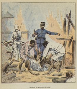 Incendio di villaggi ribelli da after Louis Charles Bombled