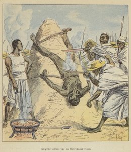 Indigeno torturato da un governatore Hova da after Louis Charles Bombled