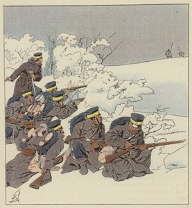 Fanteria giapponese in uniforme da campo in inverno da after Louis Charles Bombled