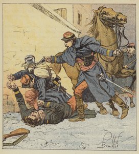 Il colonnello Choppin-Merey uccide un soldato indisciplinato da after Louis Charles Bombled
