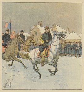 Il colonnello de Lipowski percorre le linee al combattimento di Alençon da after Louis Charles Bombled