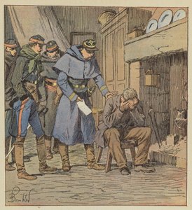 Il comandante Safflet consegna al contadino Blanchet una cambiale di 875 franchi sulla cassa del corpo da after Louis Charles Bombled