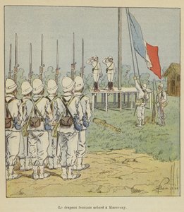 La bandiera francese issata a Marovoay da after Louis Charles Bombled