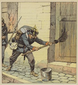 I prussiani incendiano 193 case di Châteaudun dopo averle cosparse di petrolio da after Louis Charles Bombled