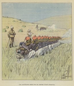 Gli ausiliari sakalava in combattimento ad Ambohimarina da after Louis Charles Bombled