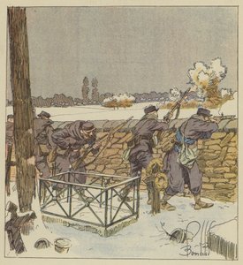 I franchi tiratori di Parigi difendono il cimitero di Montsort da after Louis Charles Bombled