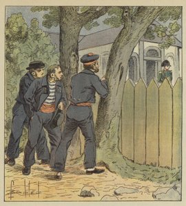 I soldati del Northumberland si nascondono dietro gli alberi per vedere Bonaparte da after Louis Charles Bombled