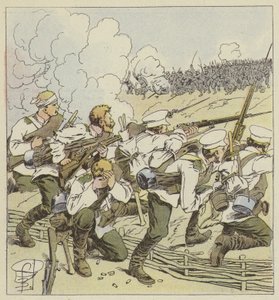 I tiratori siberiani a Vafangou da after Louis Charles Bombled