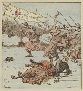 Gli zuavi pontifici attaccano Loigny da after Louis Charles Bombled