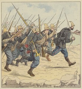 Fanteria di marina sulla strada rialzata di Tien-Tsin da after Louis Charles Bombled