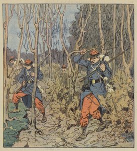 I nostri soldati nella foresta da after Louis Charles Bombled