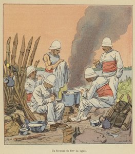 Un bivacco del 200º di linea da after Louis Charles Bombled