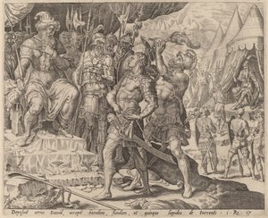 Davide armato davanti a Saul da after Maerten van Heemskerck