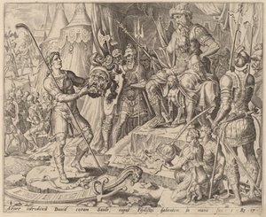 Davide con la testa di Golia davanti a Saul da after Maerten van Heemskerck