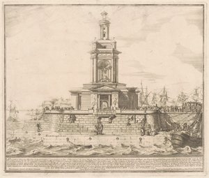 La Prima Macchina per la Chinea del 1750: Il Nuovo Molo di Napoli da after Michelangelo Specchi Jérôme Charles Bellicard