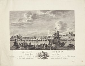 Il porto di Rouen da after Nicolas Marie Ozanne