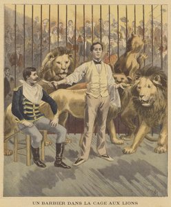 Un barbiere nella gabbia dei leoni da after Oswaldo Tofani