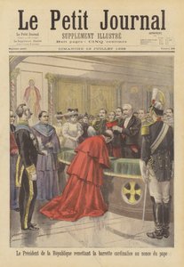 Il Presidente Faure di Francia che pone il cappello cardinalizio sulla testa del Nunzio Papale da after Oswaldo Tofani