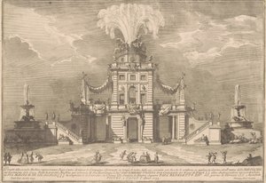 La seconda macchina per la Chinea del 1755: Un padiglione di caccia reale da after Paolo Posi Giuseppe Vasi