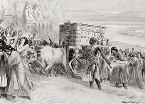 Un corteo funebre durante la XIX Dinastia, antico Egitto, da Hutchinsons History of the Nations, pub.1915 da after Robert Dudley