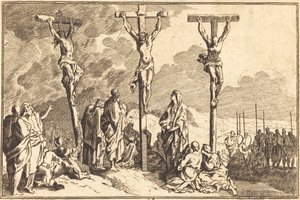 La Vergine, San Giovanni e Maria Maddalena ai Piedi della Croce da after Sébastien Le Clerc I