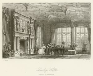 Loseley Hall, Interno del Salotto da after Thomas Allom