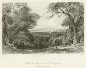 Castello di Windsor da Bishopsgate, lato Surrey del Great Park