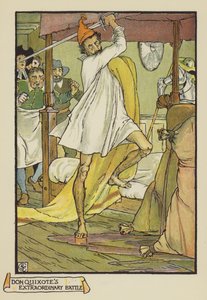 La straordinaria battaglia di Don Chisciotte da after Walter Crane