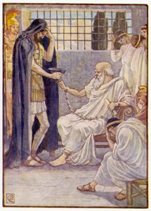 Bevve il contenuto come se fosse un sorso di vino da after Walter Crane