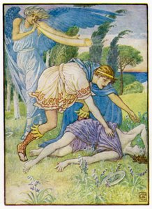 Il dio del vento mandò una raffica da sud da after Walter Crane