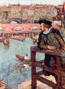 Shakespeare guarda i mulini ad acqua sotto il London Bridge