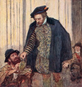Shakespeare dà un penny a un mendicante da after William Hatherell