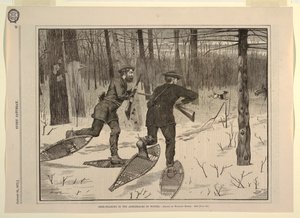 Caccia al cervo negli Adirondacks in inverno, da Every Saturday, 21 gennaio 1871, p. 57