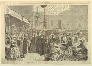 Grande fiera tenuta alla City Assembly Rooms, New York, dicembre 1861, in aiuto dei poveri della città, da Harper