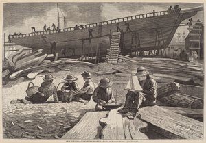 Costruzione di navi, porto di Gloucester