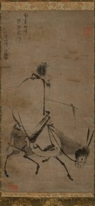 Maestro Chan a cavallo di un mulo