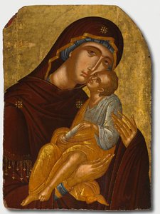 Icona della Madre di Dio e del Bambino Cristo (Vergine Eleousa) da attributed to Angelos Akotantos (Greek, d. 1450)