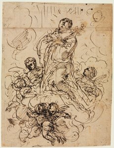 Apoteosi di un santo da attributed to Antonio Domenico Gabbiani