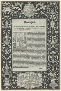 Un bordo bianco con due cartigli: "Un satiro che sacrifica un ariete" e "La scelta di Ercole" da attributed to Benedetto Bordon