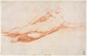 Studio di un Soldato Caduto (possibilmente la Conversione di Saulo) (recto) da attributed to Correggio