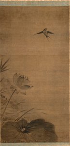 Rondine e loto da attributed to Fachang Muqi