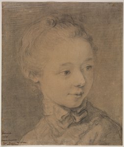 Testa di una giovane ragazza che si gira verso destra da attributed to François Hubert Drouais